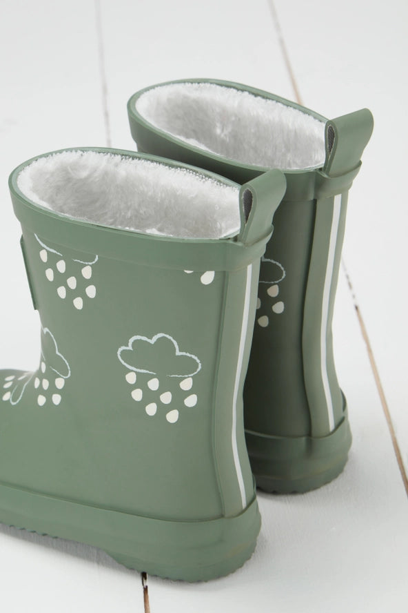 COLOUR CHANGING WELLIES | KHAKI GREEN | FLEECE LINED