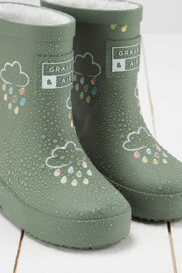 COLOUR CHANGING WELLIES | KHAKI GREEN | FLEECE LINED