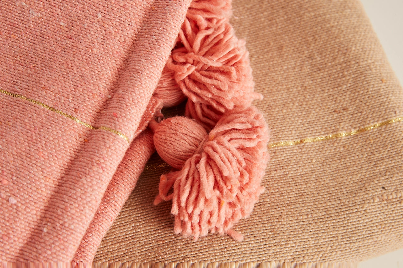 MOROCCAN TASSELED BLANKET | DARK GREY/BROWN