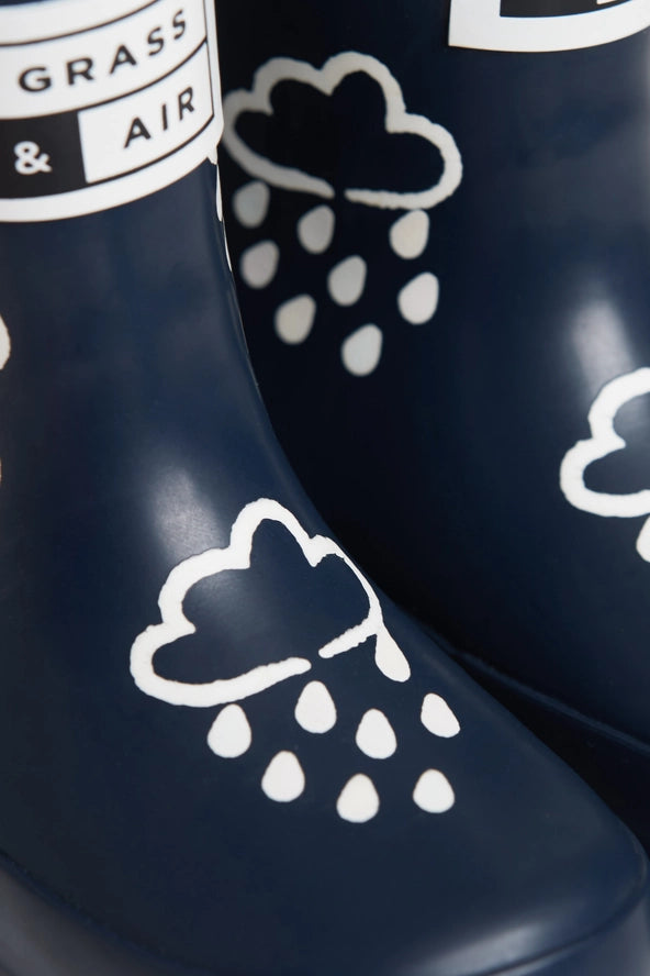 COLOUR CHANGING KIDS WELLIES | NAVY BLUE | UNLINED