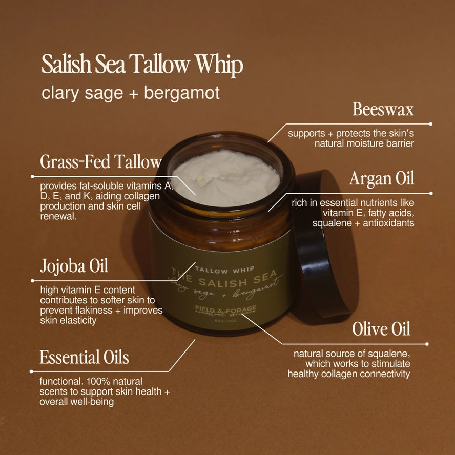 SALISH SEA TALLOW WHIP  | CLARY SAGE + BERGAMOT