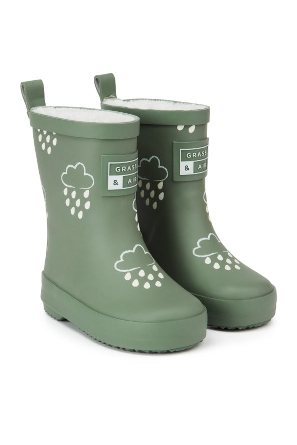COLOUR CHANGING WELLIES | KHAKI GREEN | FLEECE LINED