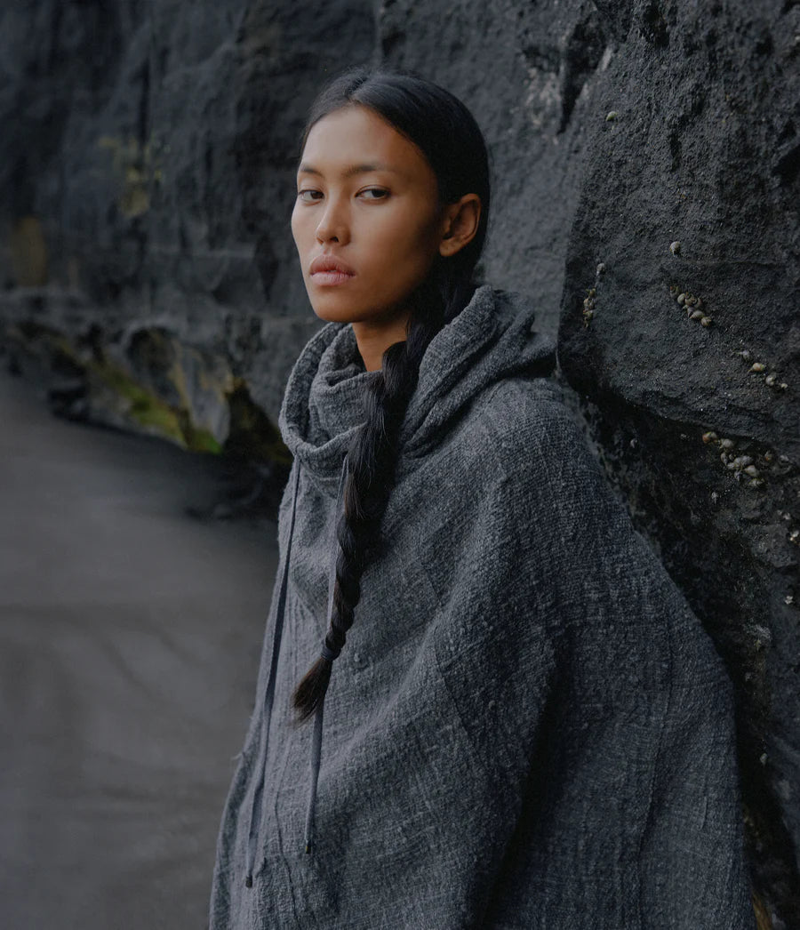 SKYLARK PONCHO | WASHED GREY